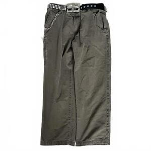 VTG Y2K 2000s Skater Carpenter Cargo Khaki Jeans Size 38x30 =10 Inch Leg Opening